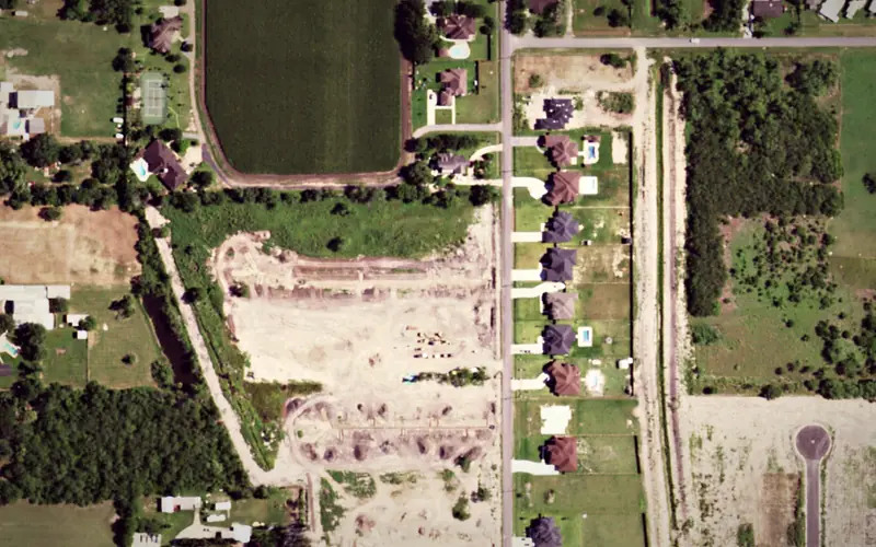 Aerial view of the area around Ashwood Estates, Harlingen