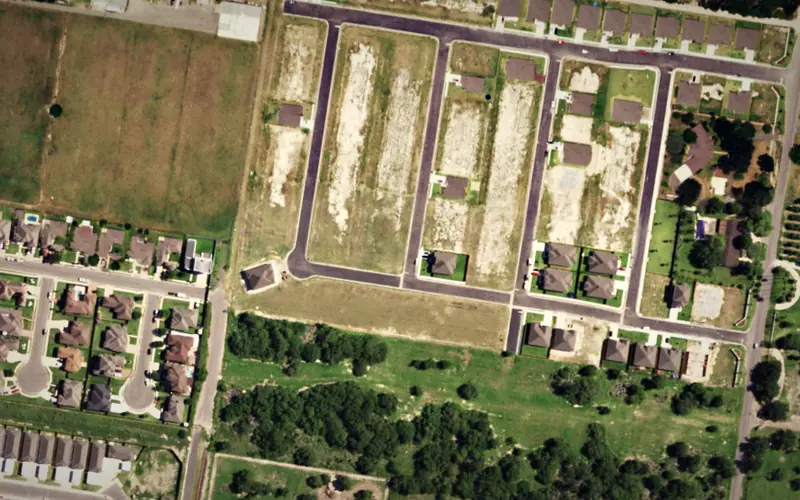 Aerial view of the area around Cobblestone, McAllen