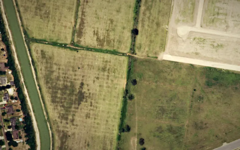 Aerial view of the area around Northwood Trails, McAllen