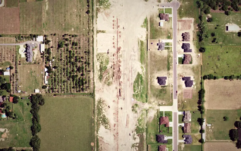 Aerial view of the area around Oak Ranch, Harlingen