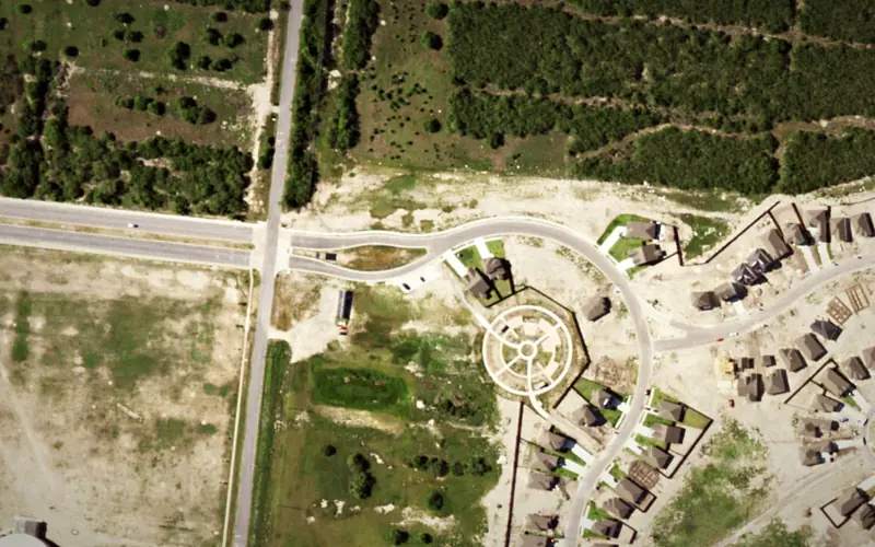 Aerial view of the area around Palo Alto Groves, Brownsville