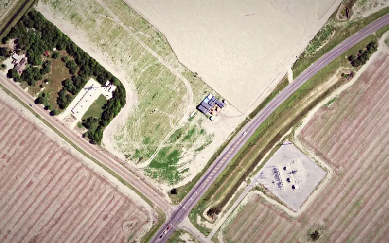 Aerial view of the area around Paso Real, Harlingen