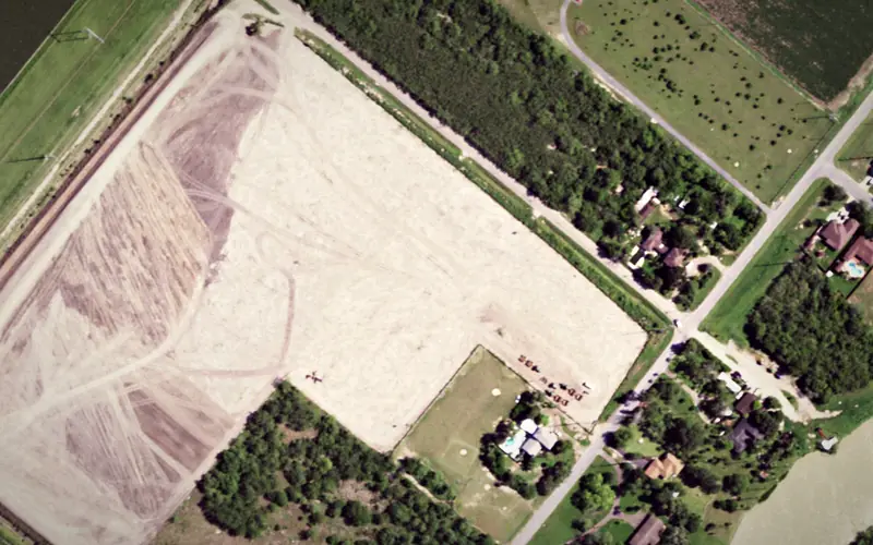 Aerial view of the area around Russell Ranch, San Benito