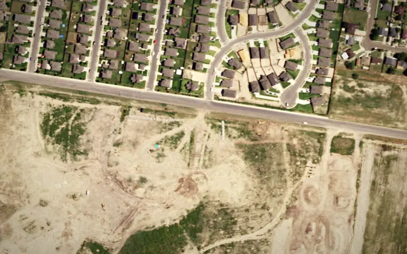 Aerial view of the area around Sendero at Bentsen Palm, Mission