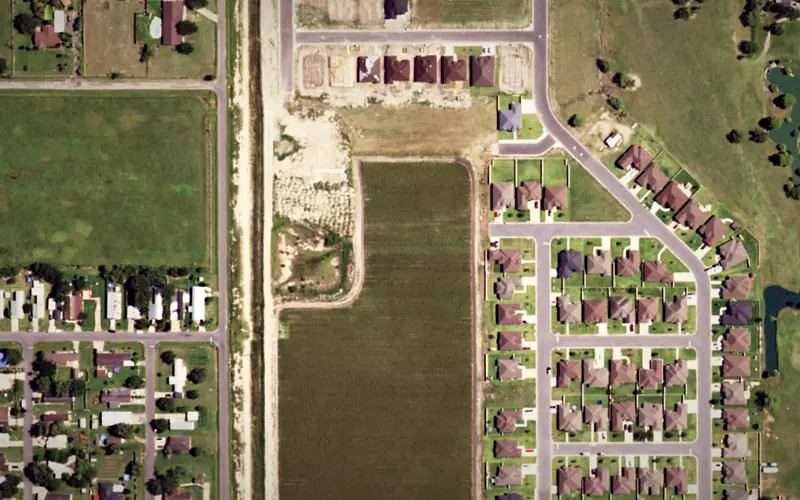 Aerial view of the area around Woodland Oaks Phase 3, Harlingen